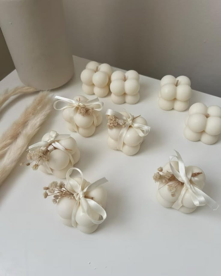 Vela Mini Bubble (con liston y flor)